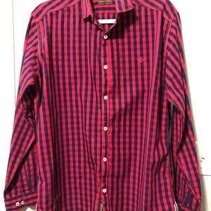 Red and Blue Checkered Men's Shirt
